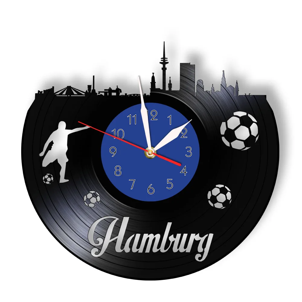 

Гамбург Skyline футбол стадион виниловая запись настенные часы немецкий домашний декор футбольные фанаты Celeration музыка Longplay ремесла часы