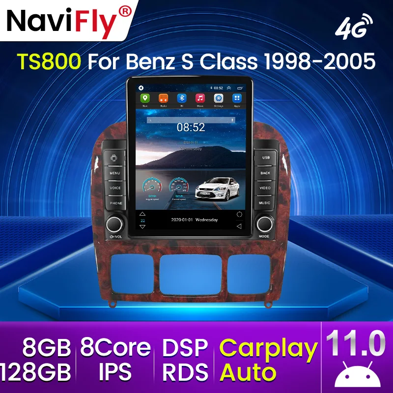 Android 11 Carplay 4G для вертикального автомобильного радиоприемника Tesla Video Stereo Mercedes Benz S