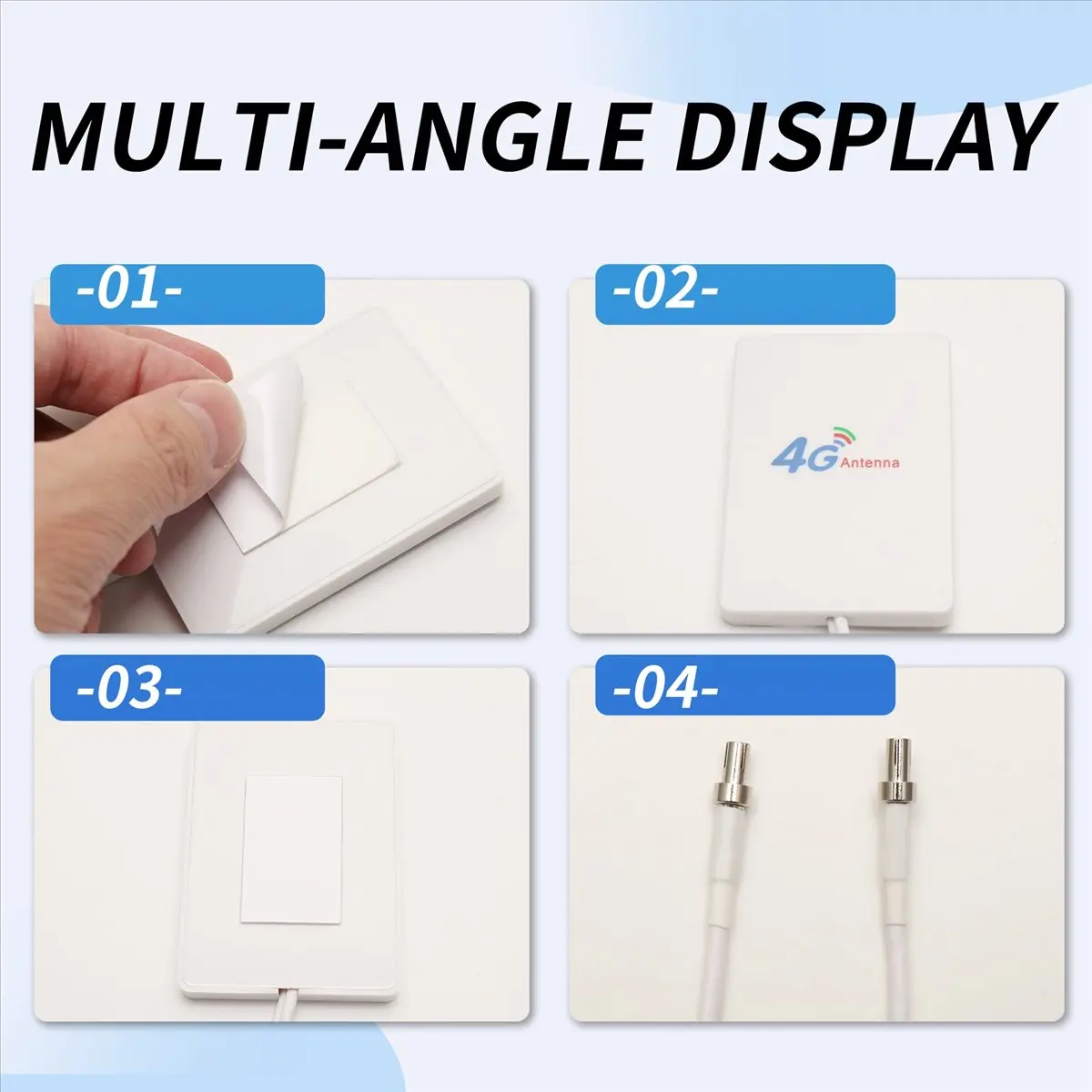 Фото Антенна ABAN 4G LTE, панельная антенна 3G/4G с разъемами SMA, TS9, CRC9, кабель 2 м для роутера E8372, E3372, B315, USB-модема, TS9 №1
