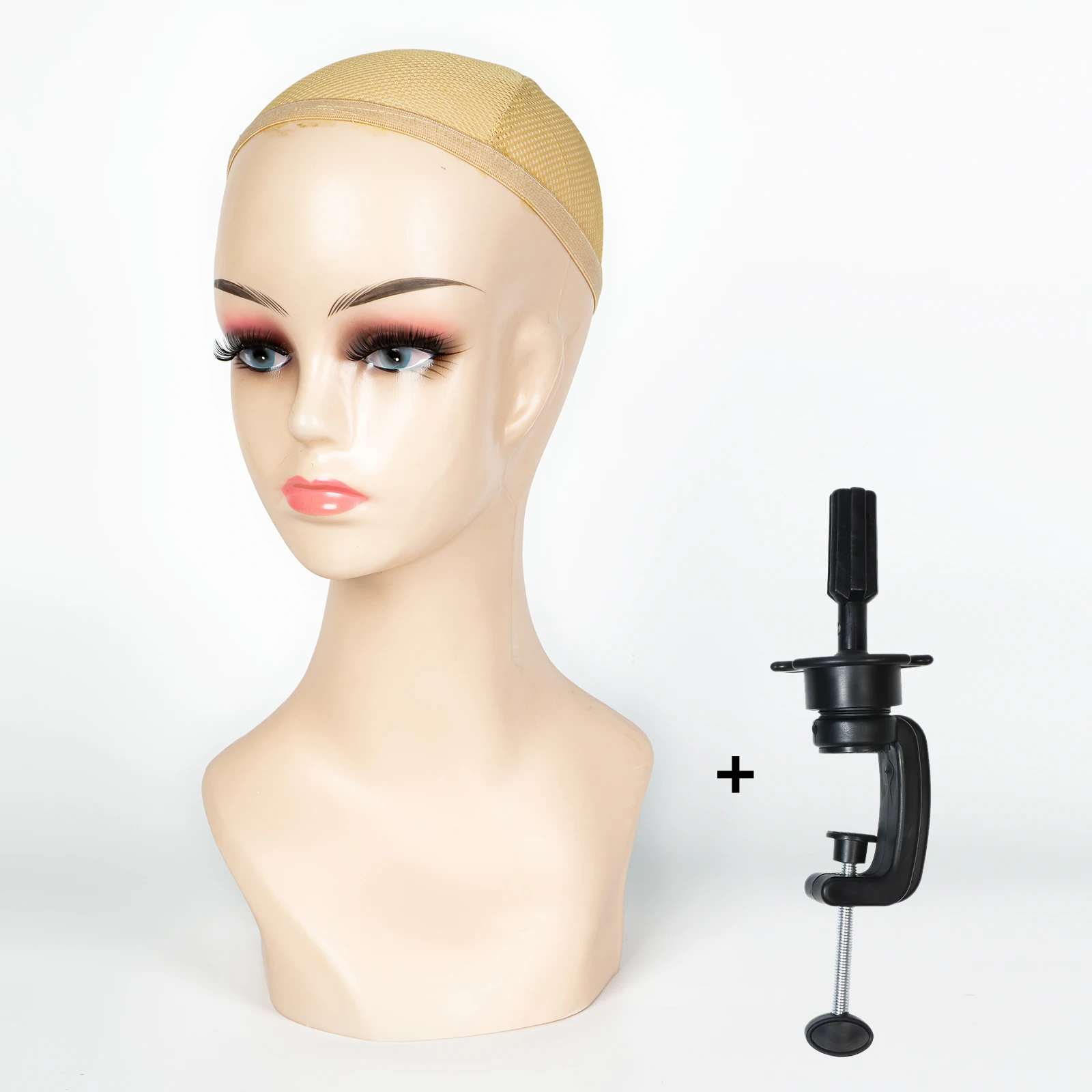 

Realistic Female Mannequin Head With Makeup Making Wigs Model Stand Displaying Hats Wigs Accessories Manikin Doll Head