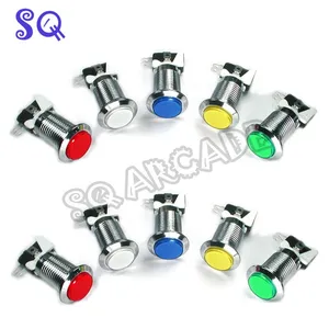 10 шт.лот хромированная подсветка аркадная Кнопка 12 В светодиодная аркадная пусковая кнопка с микровыключателем 50% скидка