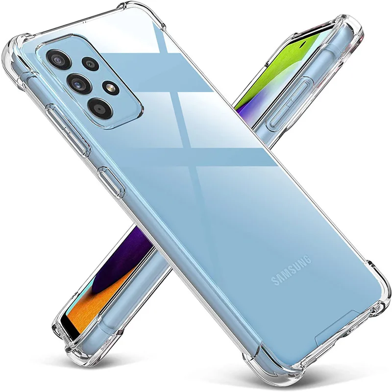 

Прозрачная задняя крышка для Samsung Galaxy A53, A13, A33, A73, A23, мягкие силиконовые чехлы с подушкой безопасности для A23, A32, A52