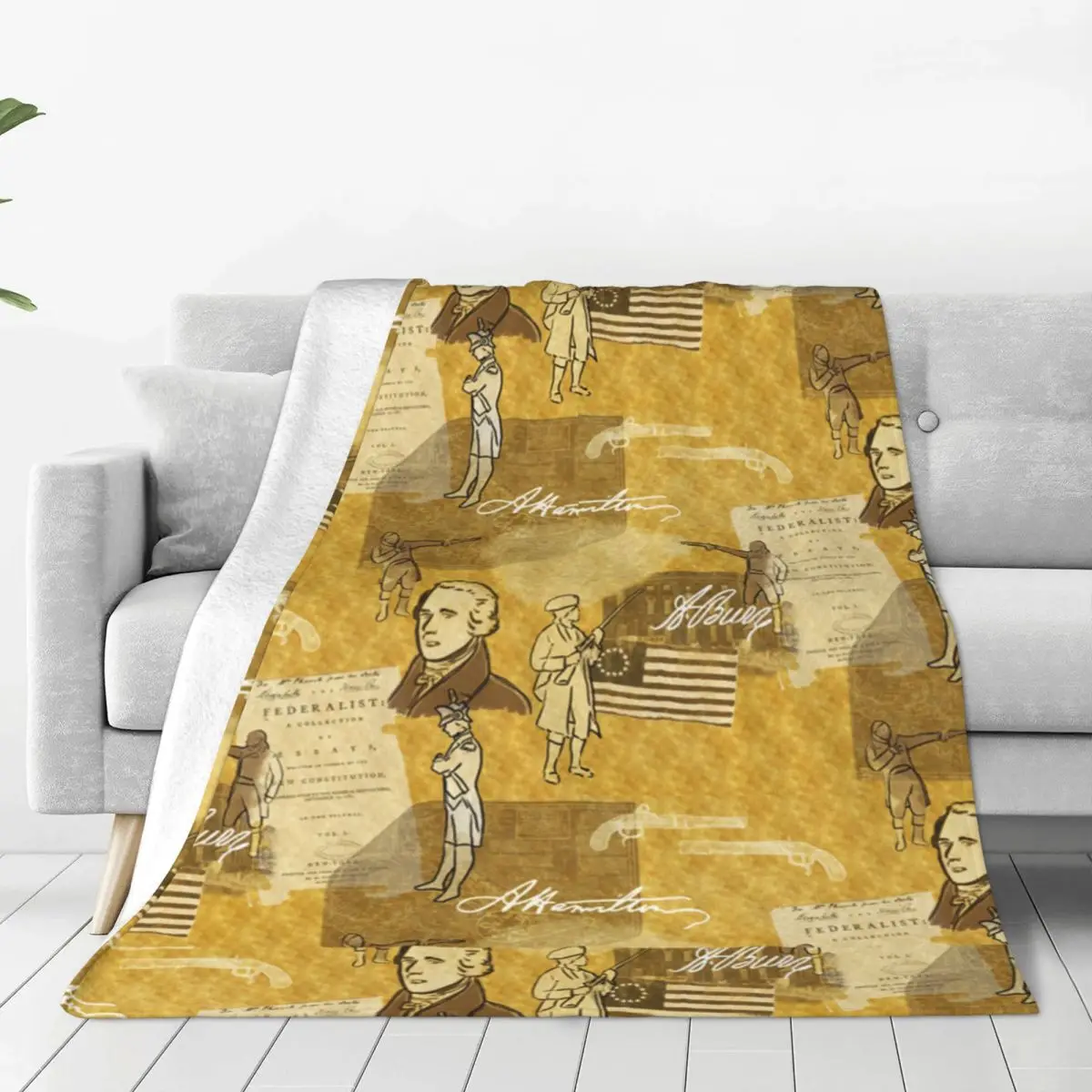 

Alexander Hamilton Soft Flannel Throw Blanket for Couch Bed Warm Blanket Lightweight Blankets for Sofa Travel Blanket