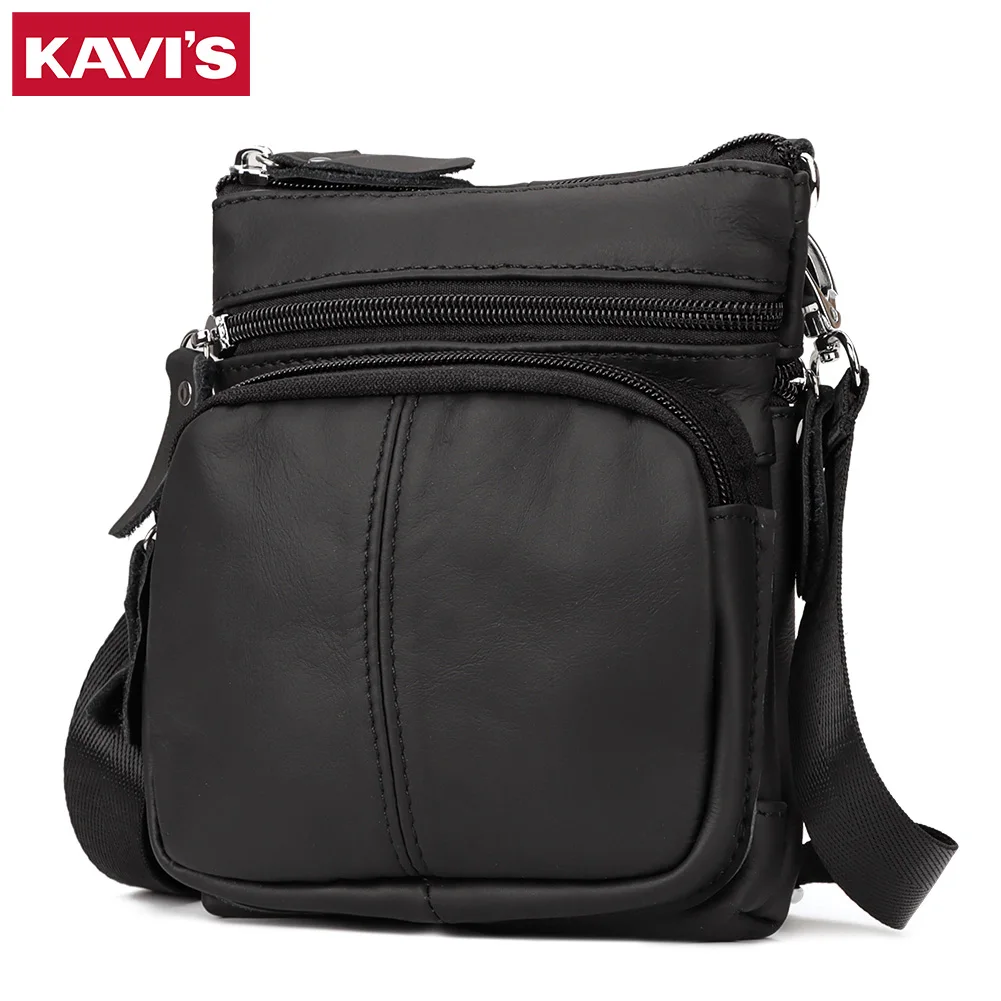 KAVIS модная сумка через плечо для мужчин новые винтажные сумки из натуральной кожи