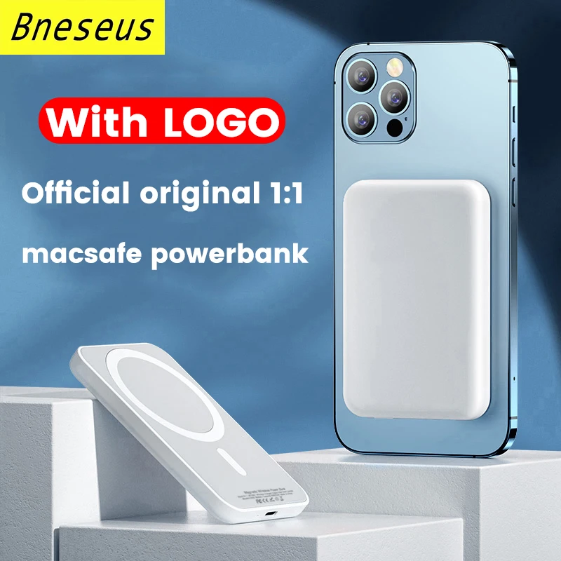 

Original 1:1 Copy Macsafe Power Bank Magnetic Wireless Charger For iphone 12 13 14 Pro Max Mini External Auxiliary Battery Pack