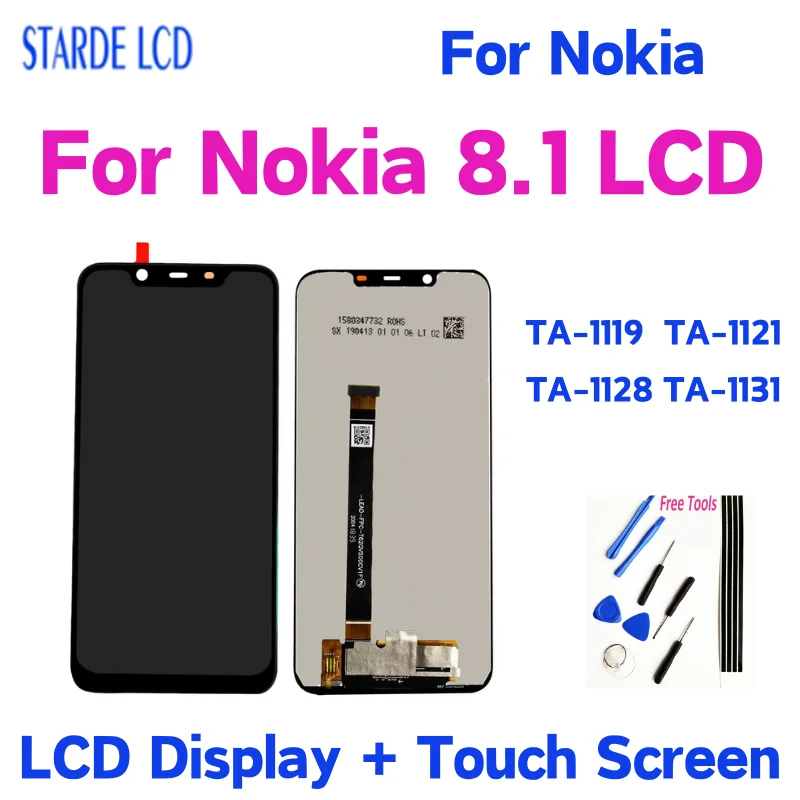 6 18 &quotAMOLED для Nokia 8 1 ЖК-дисплей с цифровым преобразователем сенсорного экрана в