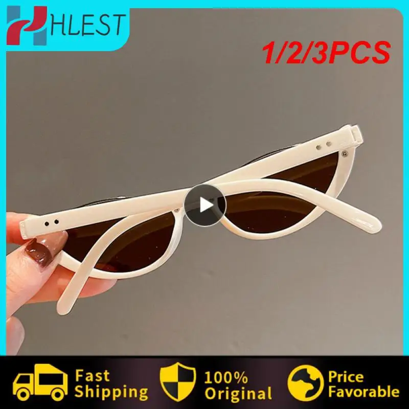 

1/2/3PCS New Small Cat Eye Sunglasses Women Men Trendy Vintage Shades Eyewear Fashion Driving Cycling Sunglasses Half-frame Sun
