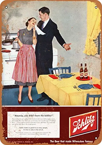 

Metal Sign - 1952 Schlitz Beer Burned Dinner - Vintage Look