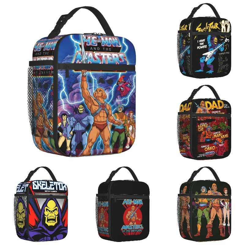 Custom He-Man And The Masters Of The Universe Lunch Bag Women Cooler Thermal Insulated Lunch Boxes for Children School