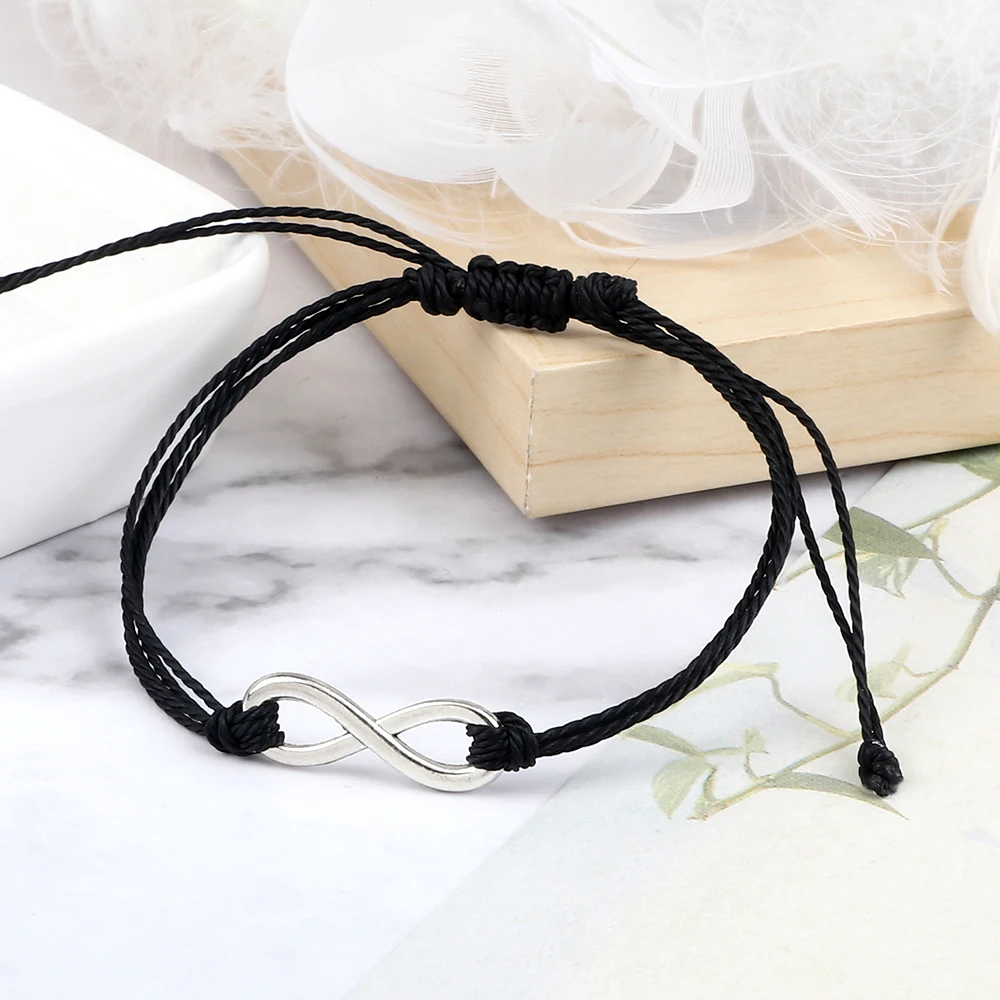 Серебряный Цвет Бесконечность Плетеный Браслет Для Женщин Мужчин 26 Стиль Шарм Регулируемая Веревка Браслеты Дружбы Модные Пары Ювелирные Изделия Серебряный Цвет Бесконечность Плетеный Браслет Для Женщин Мужчин 26 Стиль Шарм Регулируемая Веревка Браслеты Дружбы Модные Пары Ювелирные Изделия