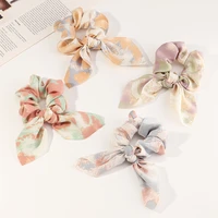 colorful streamer bow hair ring tie dye ponytail head rope sweet fruit fat intestine ring hair rope hair accessories headdress