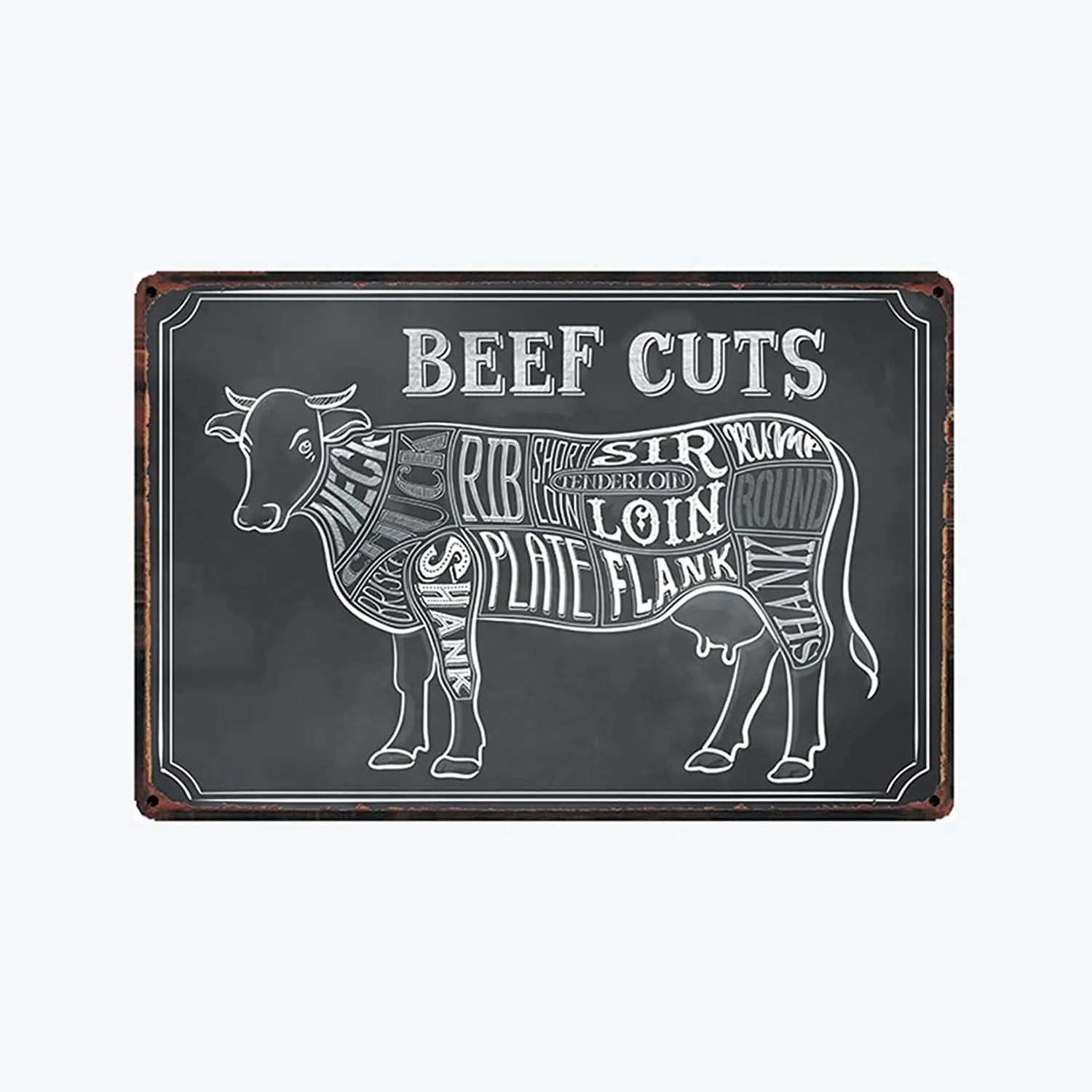 

Beef Cuts Vintage Style Poster Metal Tin Sign for Bar Cafe Garage Wall Decor Retro Vintage 7.87 X 11.8 inches