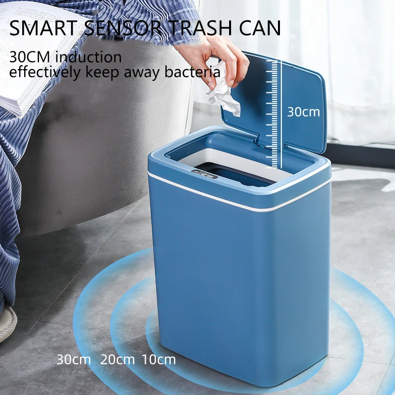 

Smart Sensor Trash Can Household Kitchen Living Room Automatic Induction Waste Bins Waterproof Narrow Seam Sensor Garbage Bin