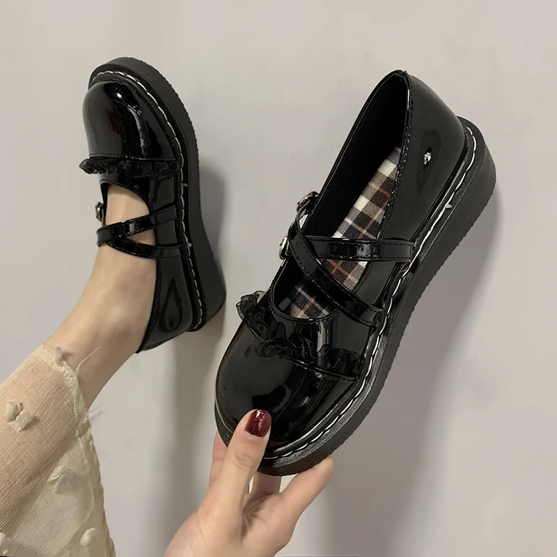 

Shallow Mouth Soft Low Heels Retro Woman Shoes British Style Female Footwear Oxfords Preppy Dress Leather PU Rubber Basic Rome M