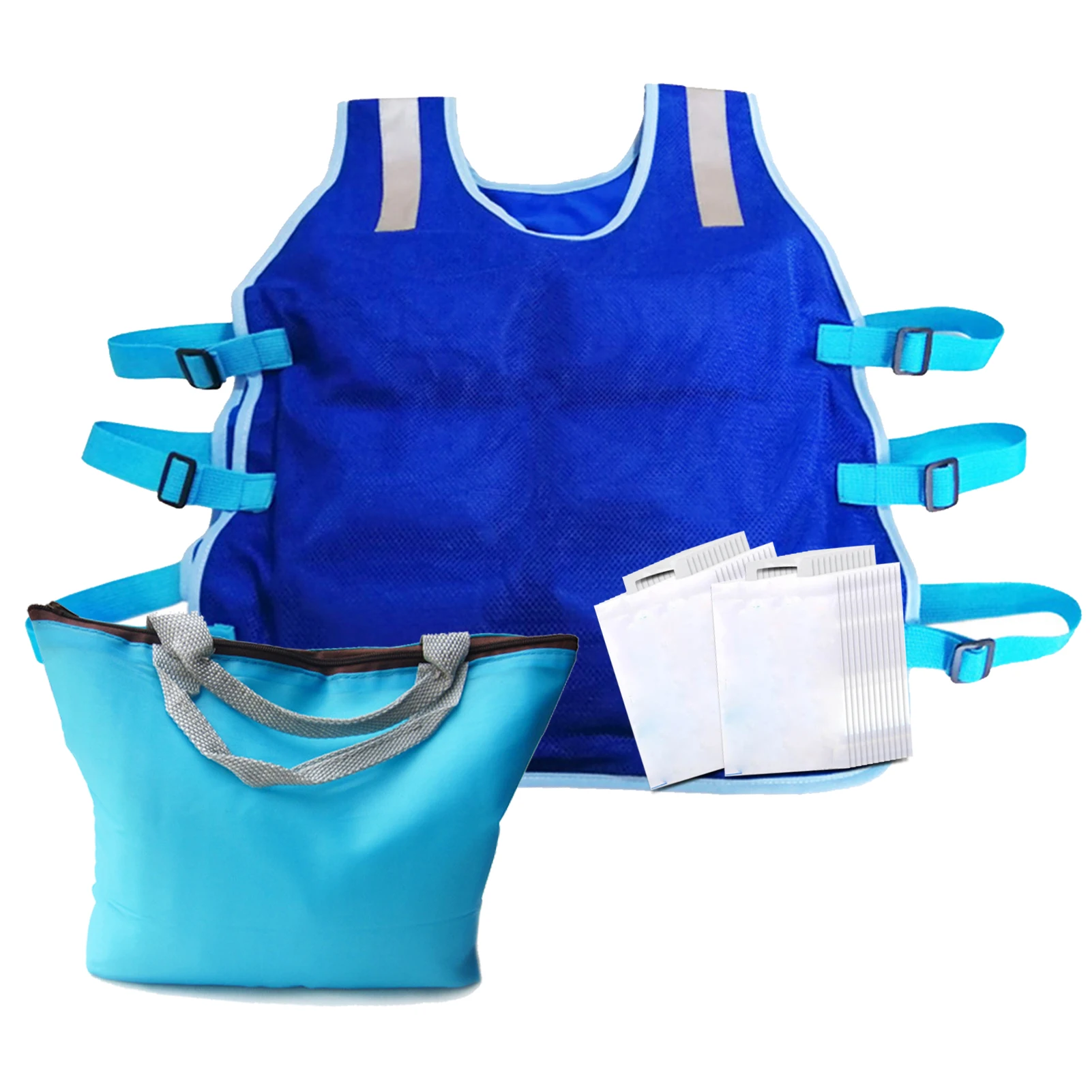

Ice Bag Vest Summer Cooling Vest Reflective Ice Pack Vest Reusable Cold Vest For Fishing Cycling Running Cooking All-Round