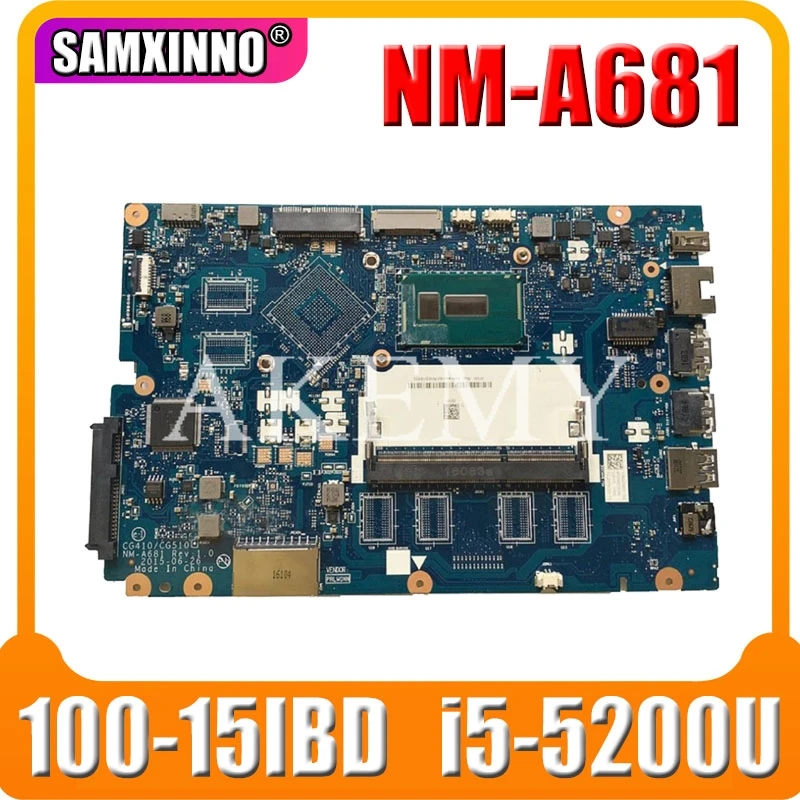 

For Lenovo Ideapad 100-15IBD Laptop Motherboard 5B20K25458 SR23Y I5-5200U CG410/CG510 NM-A681