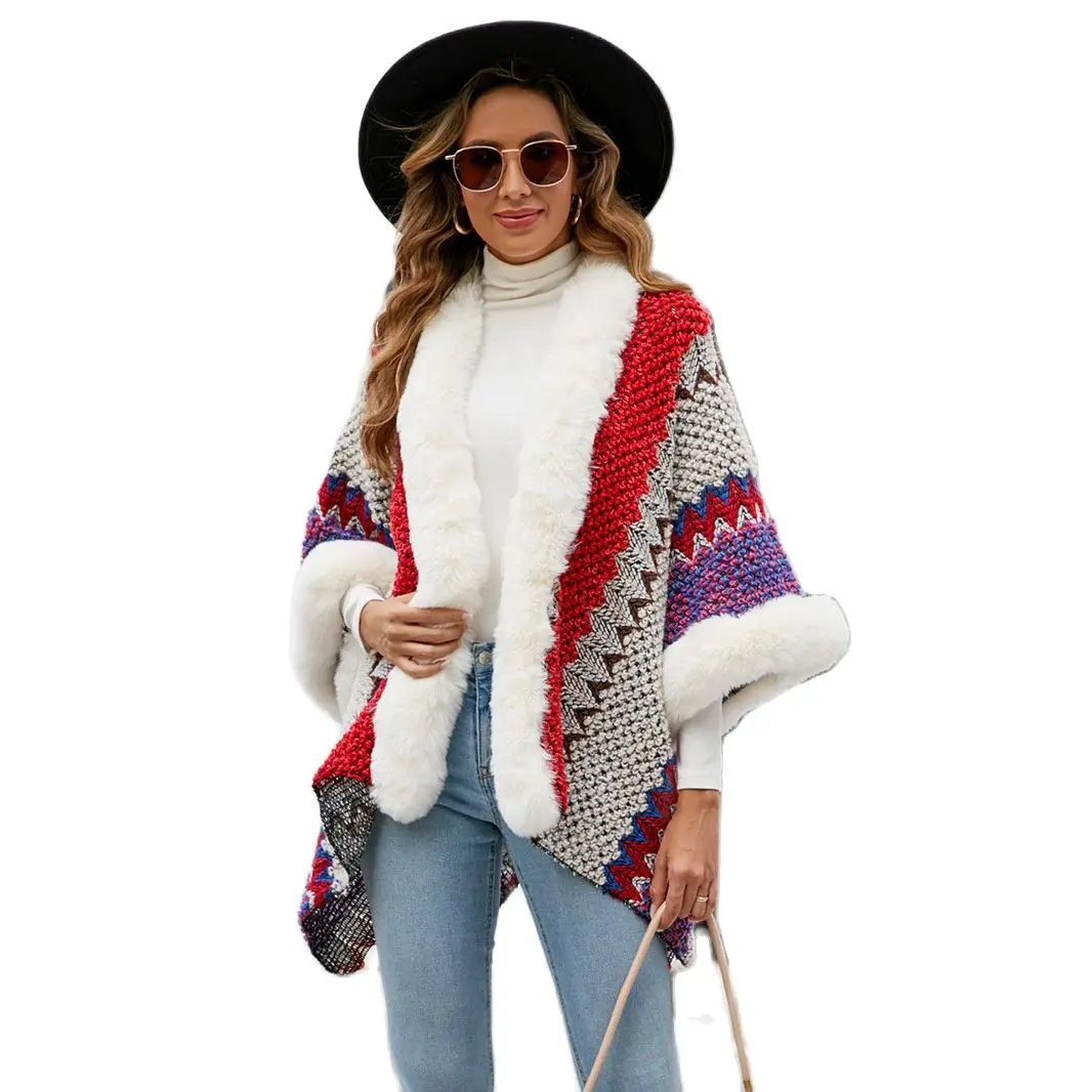 

Fashion Women Streetwear Sweater Coat Female Knitted Cardigans Girl's Cape Tops Lady's Cloak Shawl Outerwear Coats