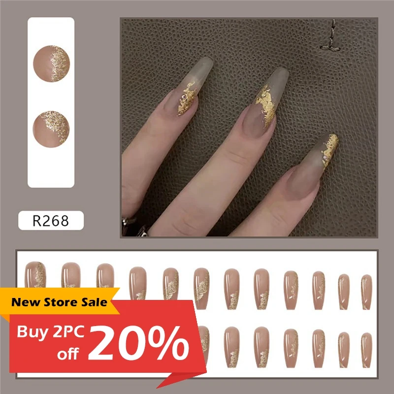 

24 шт., накладные ногти с полным покрытием, съемные