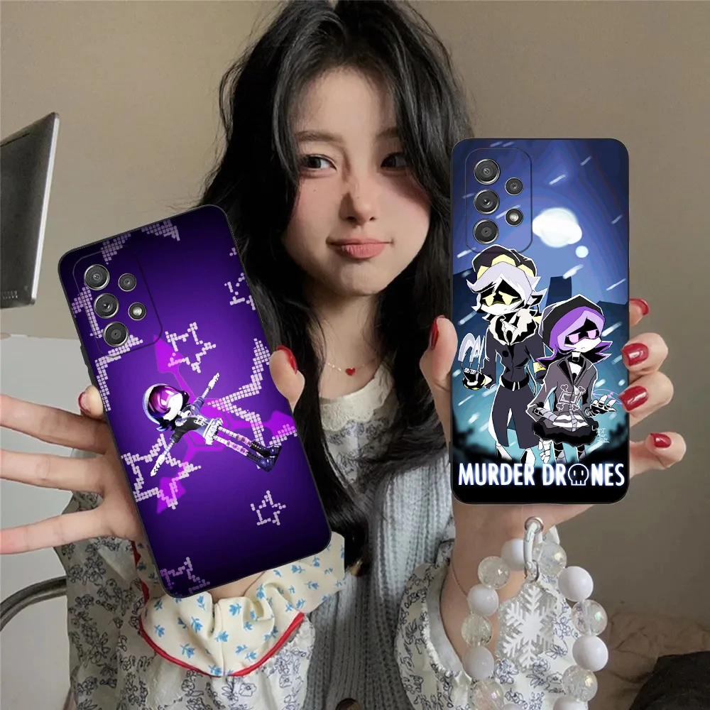 Game M-Murder Drones Phone Case For Samsung S24 23 22 30 21 10 9 Ultra Plus Lite FE 5G Black Soft