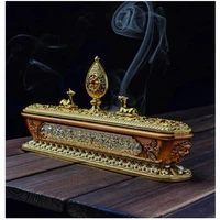tibetan style metal incense burner table decorations alloy censer containing incense sticks holder home aromatherapy base