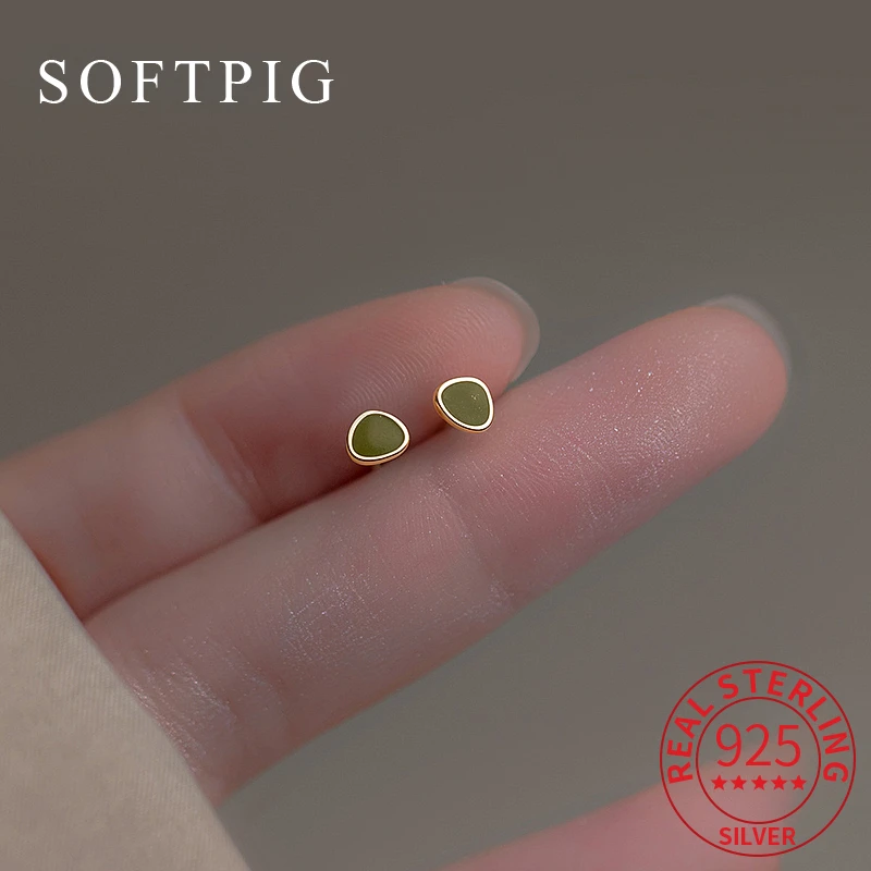 Женские серьги-гвоздики из серебра 925 пробы с отверстием для ушей