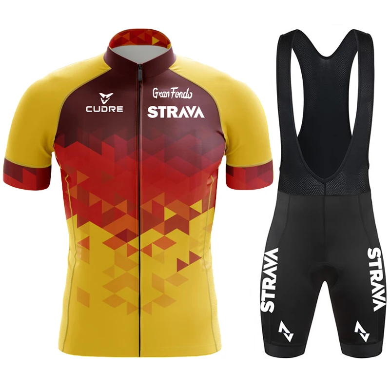 

Summer Bike Jersey Sports Set Bib Shorts Cycling Pants Man STRAVA New 2021 Sportswear Men's Suit Jacket Jerseys Clothes Uniform
