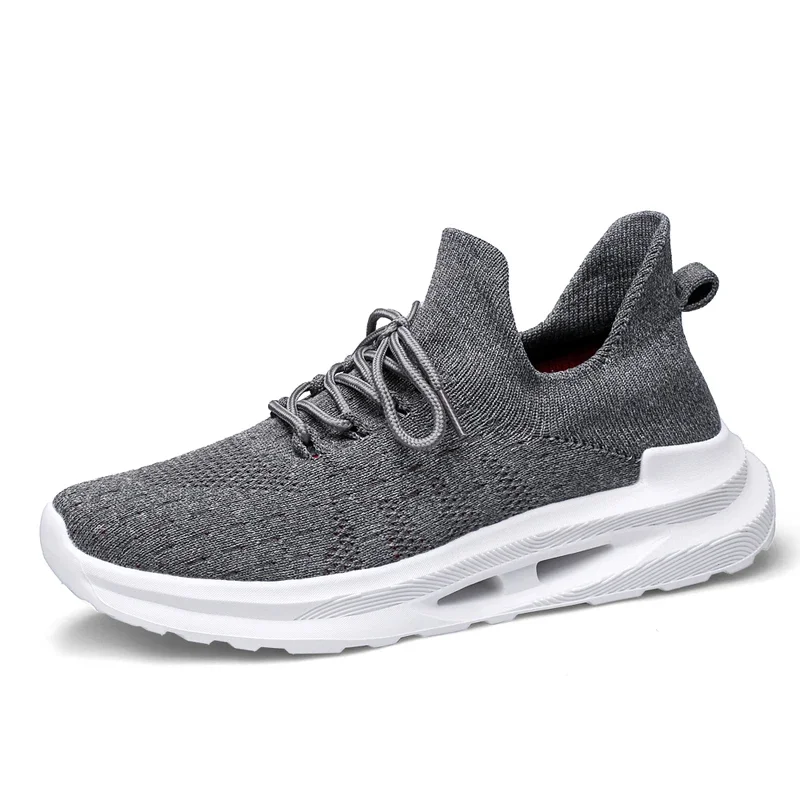 Мужская Спортивная повседневная обувь дышащая мужская со шнуровкой однотонная