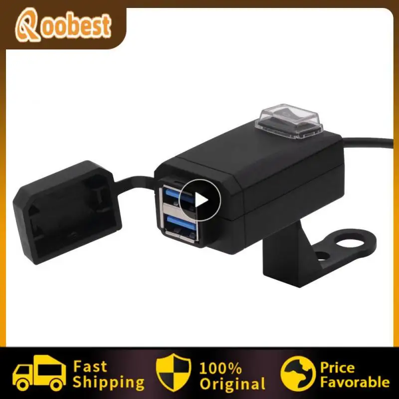 

1~8PCS USB Motorcycle Socket Waterproof Dual USB Outlet Change 5V Power Supply Adapter With ON/Off Switch For Phone Navigation
