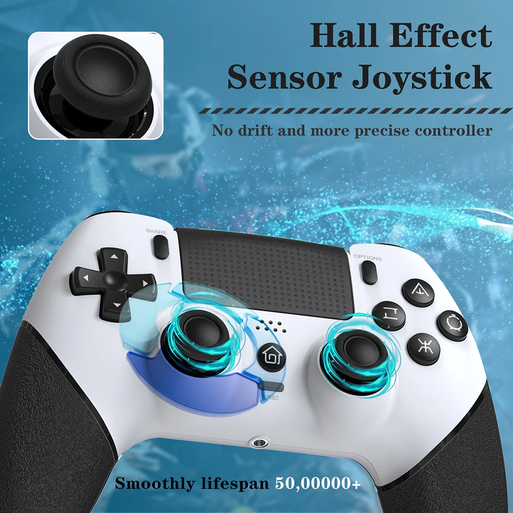 Bluetooth-совместимый контроллер геймпада с двойной вибрацией для PS4/PS4 Pro/PS4 Slim/ПК