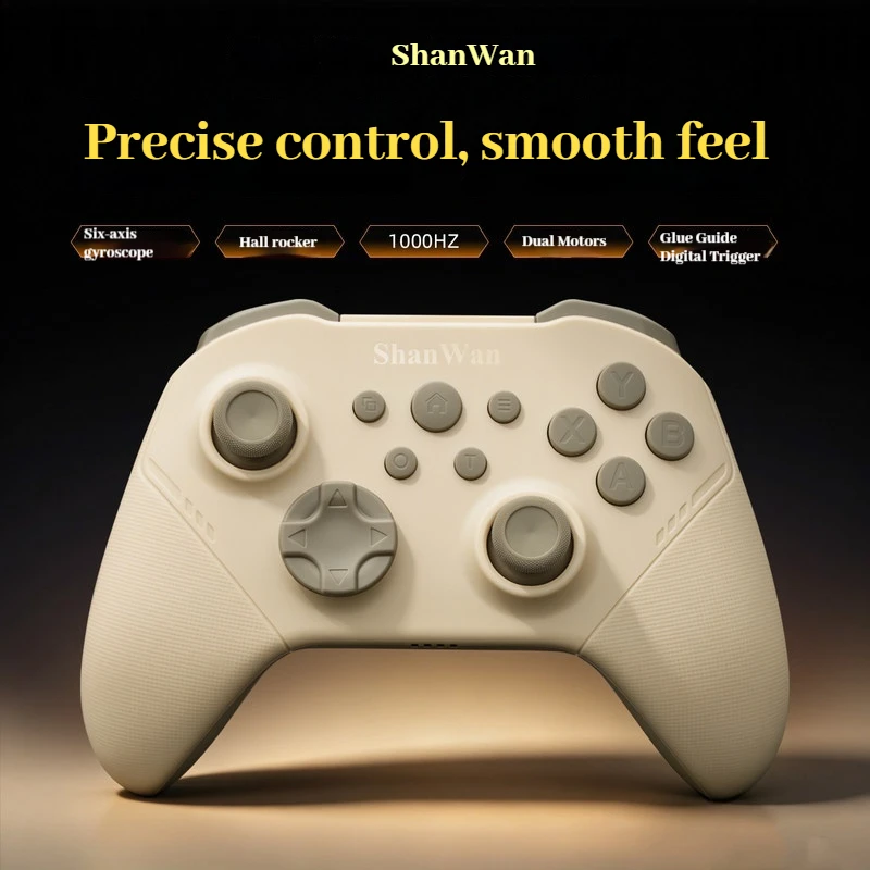 Беспроводной игровой контроллер ShanWan Q34B с Bluetooth, 3 режима работы, совместимость с различными платформами, для Switch и ПК, 6-осевой гироскоп, два мотора (art.: 3920dbb854085) - 3920dbb854085