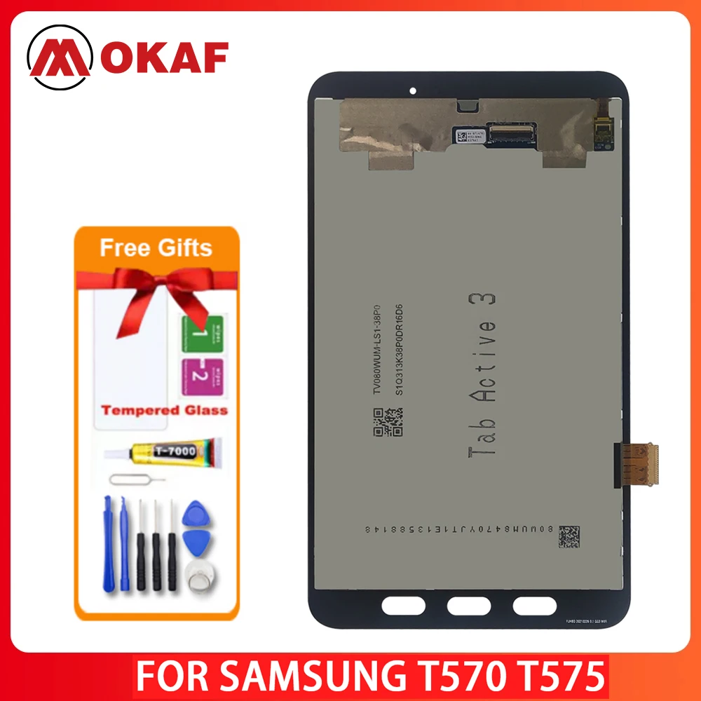 

OKANFU New Original Tablet LCD For Samsung Galaxy Tab Active3 3rd Gen 2020 T570 T575 LCD Display Touch Screen Digitizer Full Ass