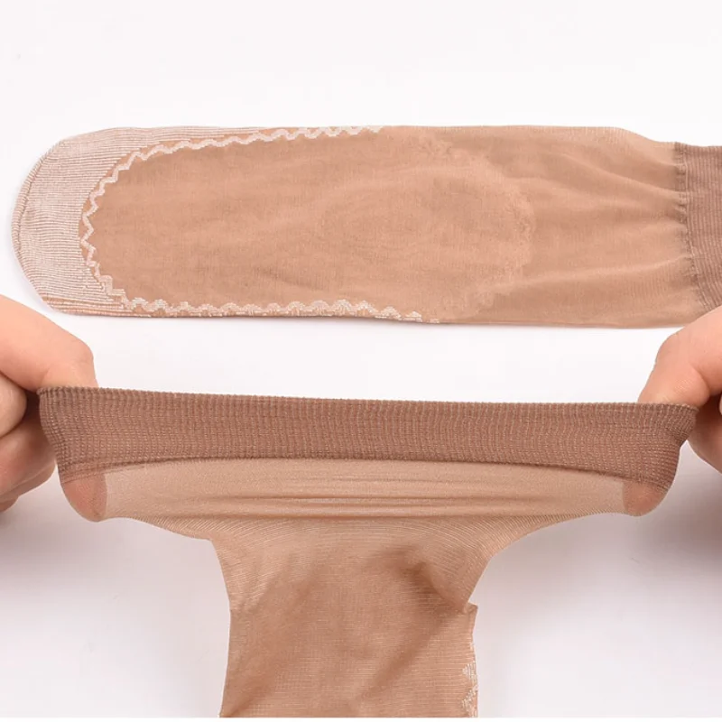 20pcs=10Pairs Spring Summer Socks Ultrathin Women Non-Slip Thin Velvet Silk Socks Ladies Transparent Skin Breathable Short Socks