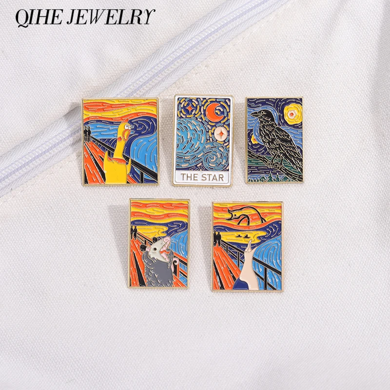 Эмалированные броши в виде животных ассортименте