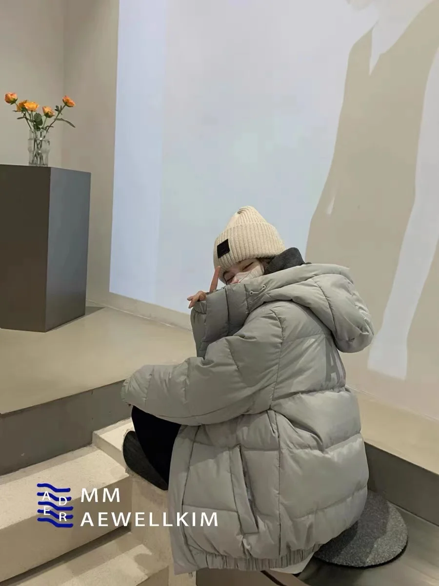 Ader error new Korean design couples down jacket letter reflective high quality men's and women's winter hoodies