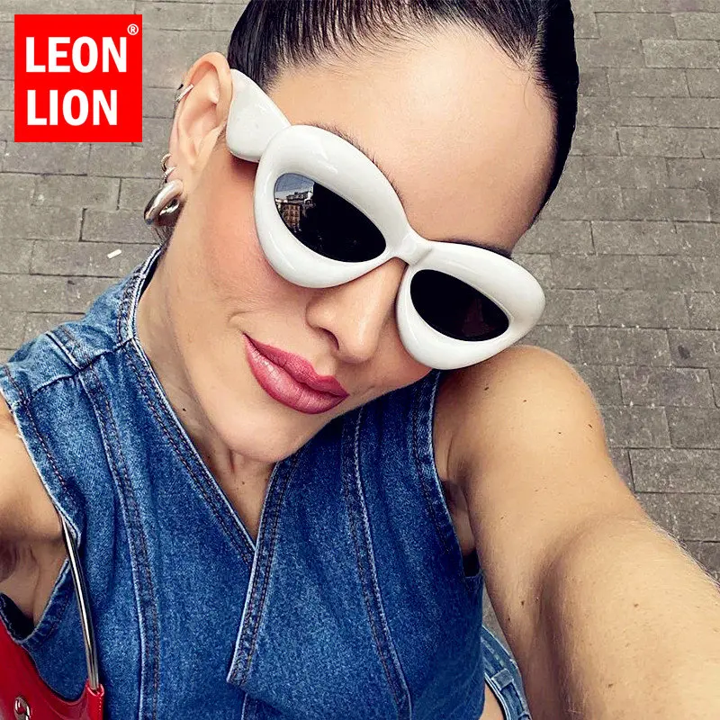 

LeonLion 2023 Funny Vintage Sunglasses Women Y2K Oversized Glasses Women Punk Pink Lentes Luxury Brand Party Gafas De Sol Mujer