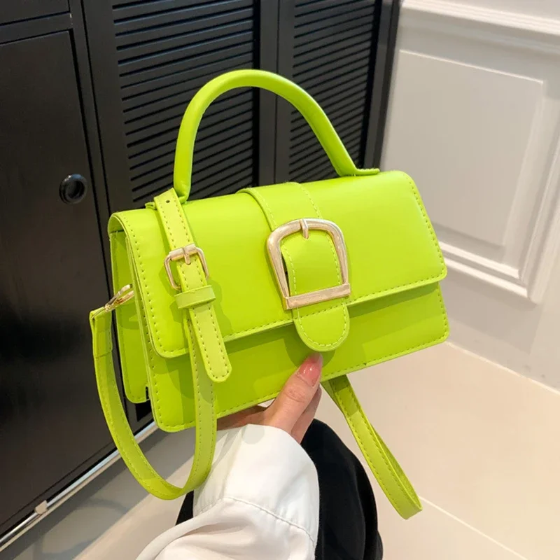 

Women Shoulder Bags Croyance PU Leather Crossbody Handbag Candy Color Flap Purse Small Tote Bag