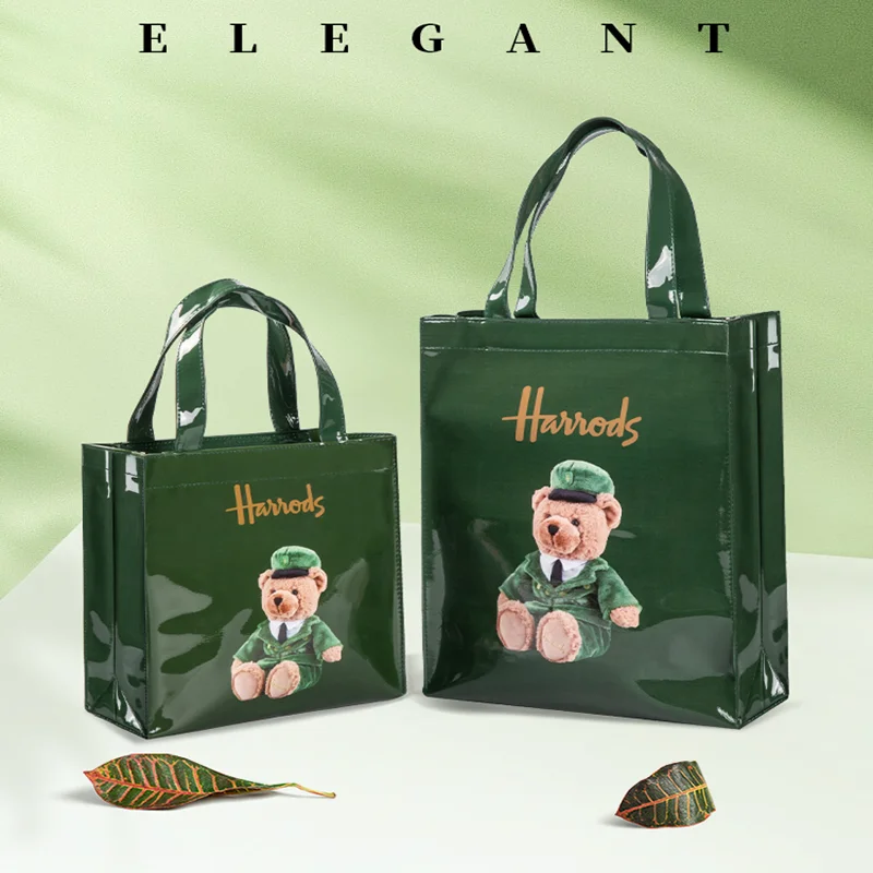 Женская Экологичная вместительная сумка для покупок Роскошная Желейная зеленая