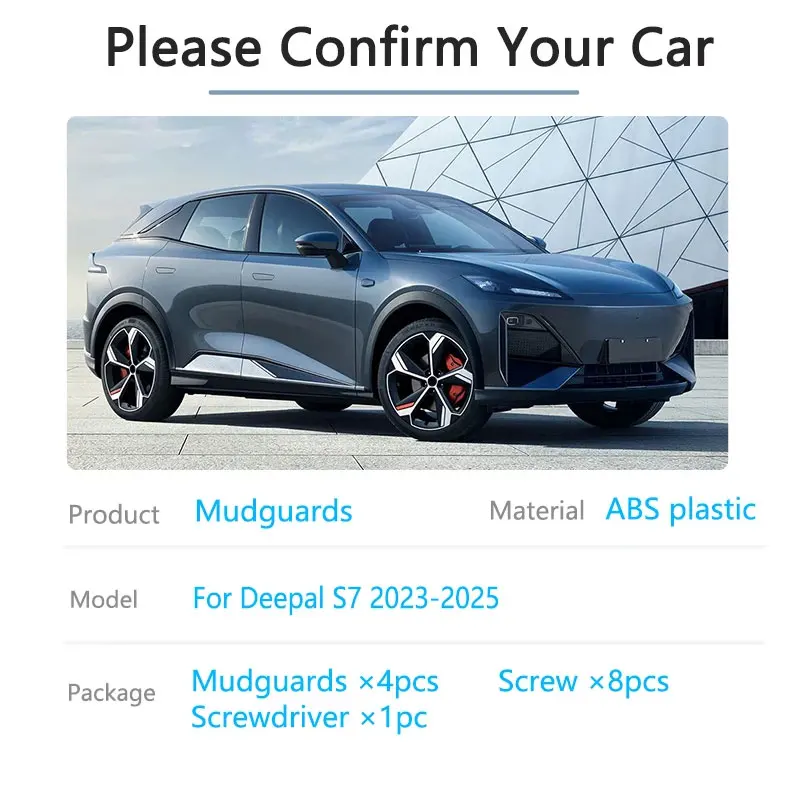 Фото Для Changan Shenlan S7 Deepal S7 2023 2024 2025: Брызговики, защита колесных арок, защита от брызг, автомобильные аксессуары №3