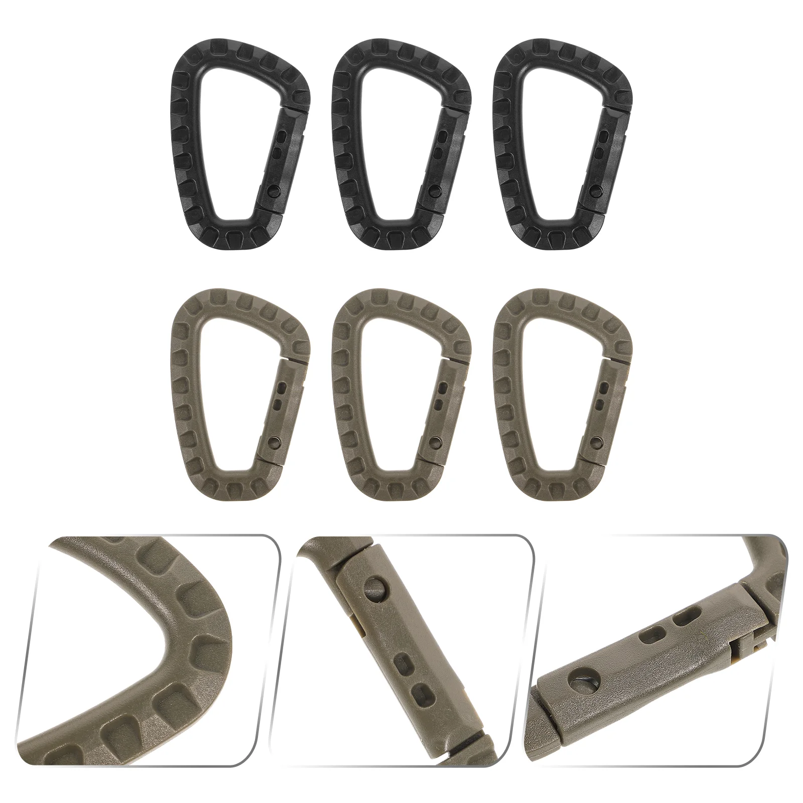 

6 Pcs Carabiner Keychain Climbing D Rings Gear Clip Backpack Hanging Buckle for Camping Hiking Fishing Gym Outdoor Use (Black