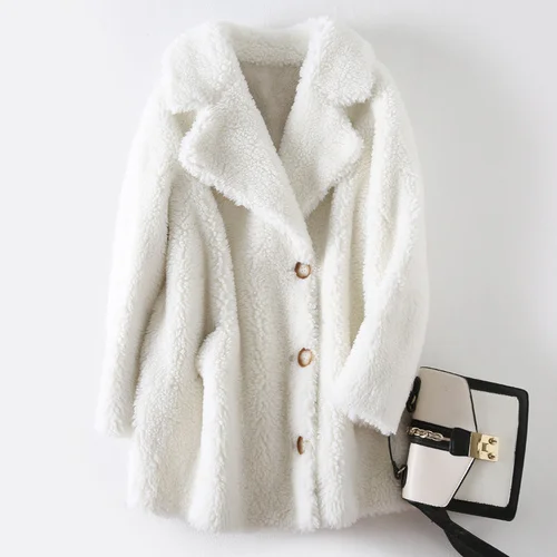 Sheep Coat Warm Women's Fur Shearing Coat Female Winter 2023 Casual Real Wool Jacket Women Korean Jaqueta Feminina Gxy845