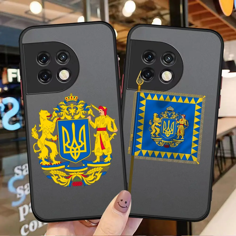 

New Hot Lovely Ukraine Flag Fashion Matte Phone Case For OnePlus 10 9 8T 8 7T 7 6T 6 5T 5 Nord N100 N10 CE2 CE 2 5G Black Funda