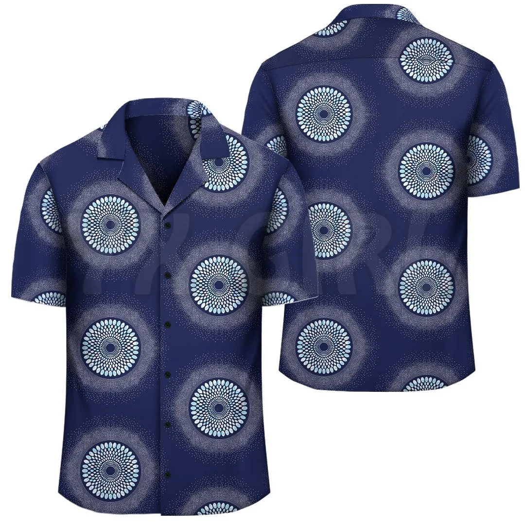 

Hawaiian Shirt Ankara Hawaiian Shirt Blue Dots 3D All Over Printed Hawaiian Shirt Men's For Women's Harajuku Casual Shirt Unisex