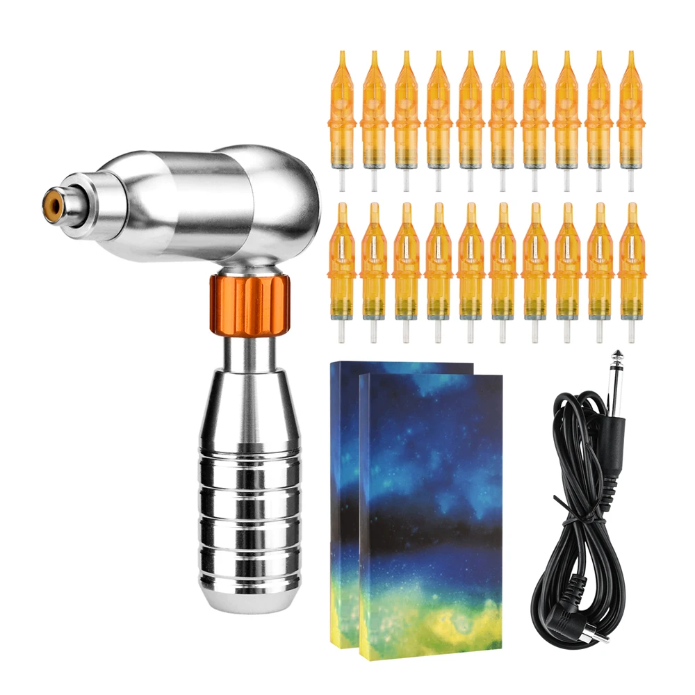 

Вращающаяся машинка для тату-макияжа, моторный пистолет из сплава, 20 игл, роторная машинка для тату-студии, шнур RCA для перманентного тела