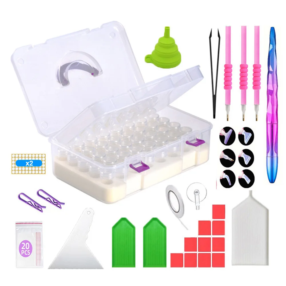 2-уровневый контейнер для хранения алмазной живописи портативный прозрачный