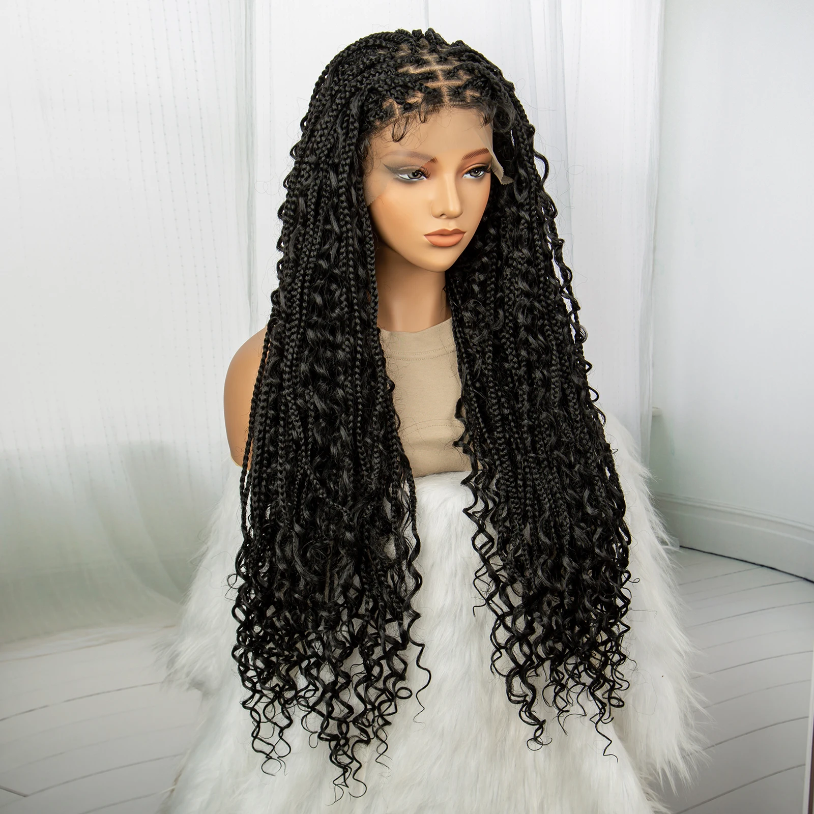 Богемные плетеные парики Boho Box Goddess Locs Парики Синтетические 9x6 Парик фронта шнурка