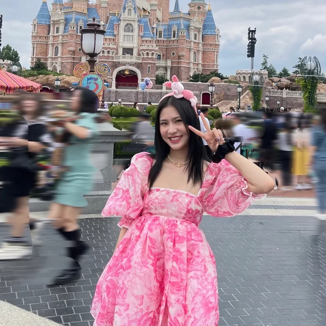 

Розовое цветное платье принцессы с рукавами-фонариками и широким подолом, Мини шифоновое Пышное Платье с завышенной талией, милые сказочны...