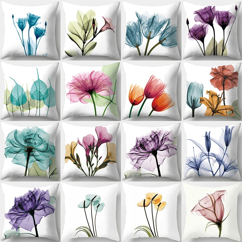 

Watercolor Flower Pattern Decorative Cushions Pillowcase Polyester Cushion Cover Throw Pillow Sofa Decoration Pillowcover 40918