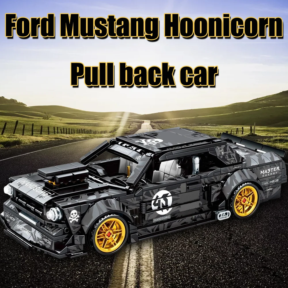 

Aoger Technical Cars Speed Champions Mustang Moc Model Building Blocks City Pull Back Sport Car Racing Bricks Gift Toys for Kids