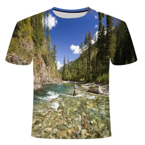 Мужская футболка для рыбалки, модная летняя уличная футболка для рыбы, мужской повседневный короткий топ с 3D принтом для рыбалки, 2022