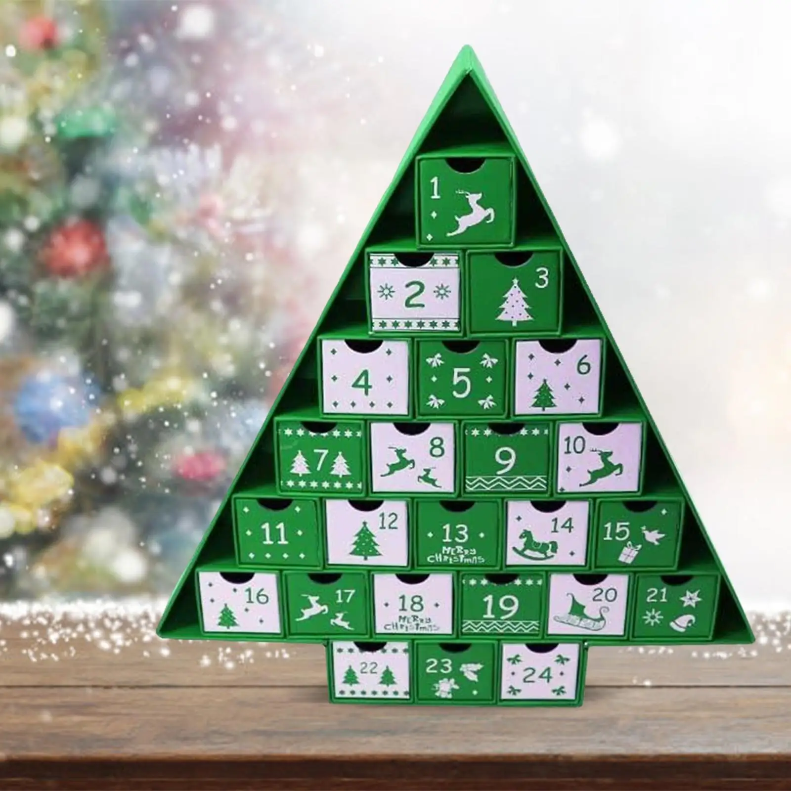 

24 Days Christmas Tree Shape 34x37x5cm Celebrating